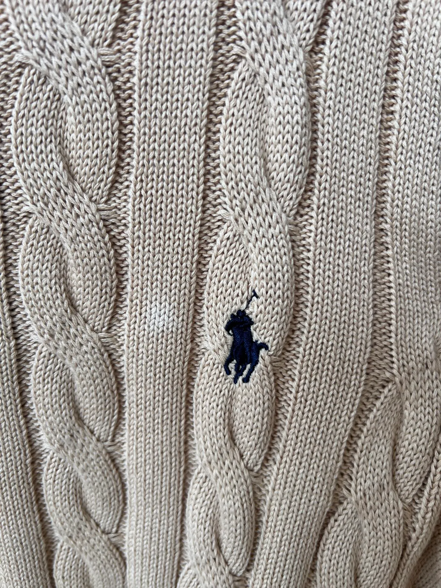 P230 Ralph Lauren men's and women's round neck rubberized sweater, made of the same pure cotton washed fabric as the original, no difference in craftsmanship details, original pony embroidery on the chest, restored one to one